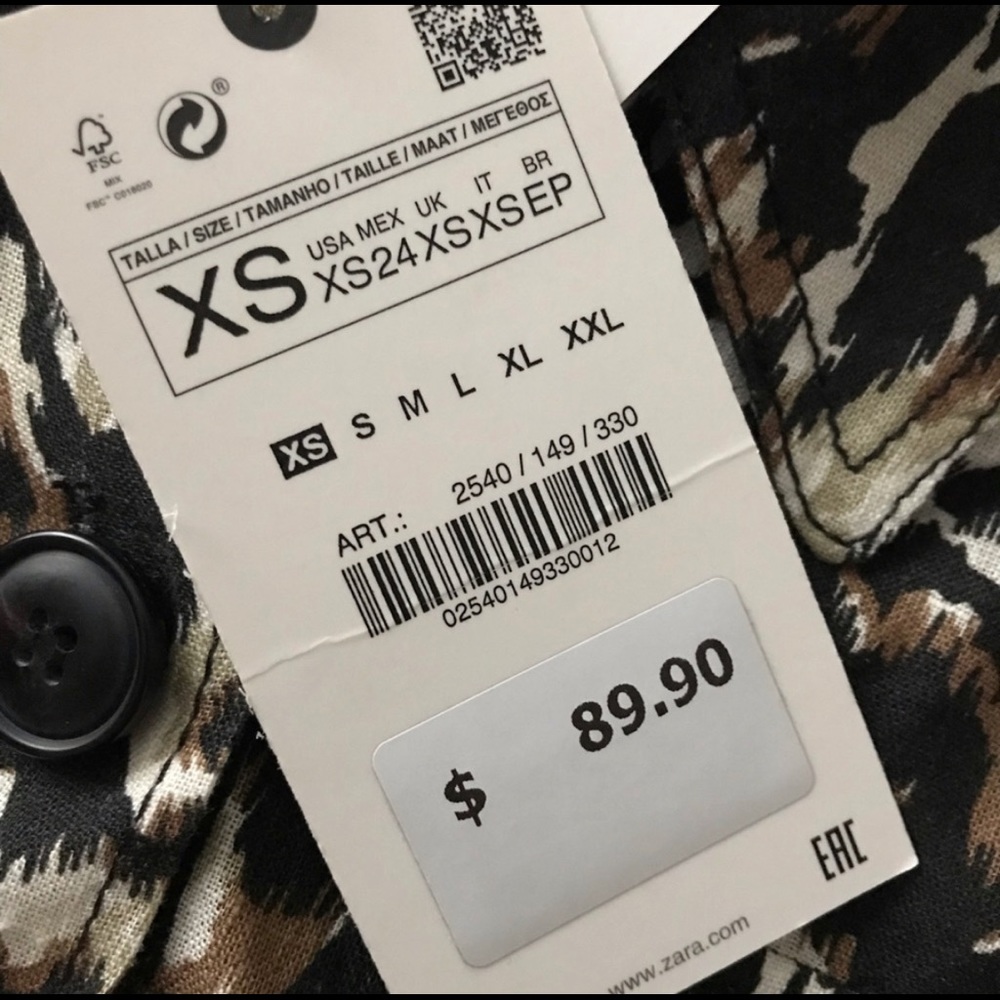 NWT Zara Leopard Print shirtdress shirt dress - Picture 7 of 10